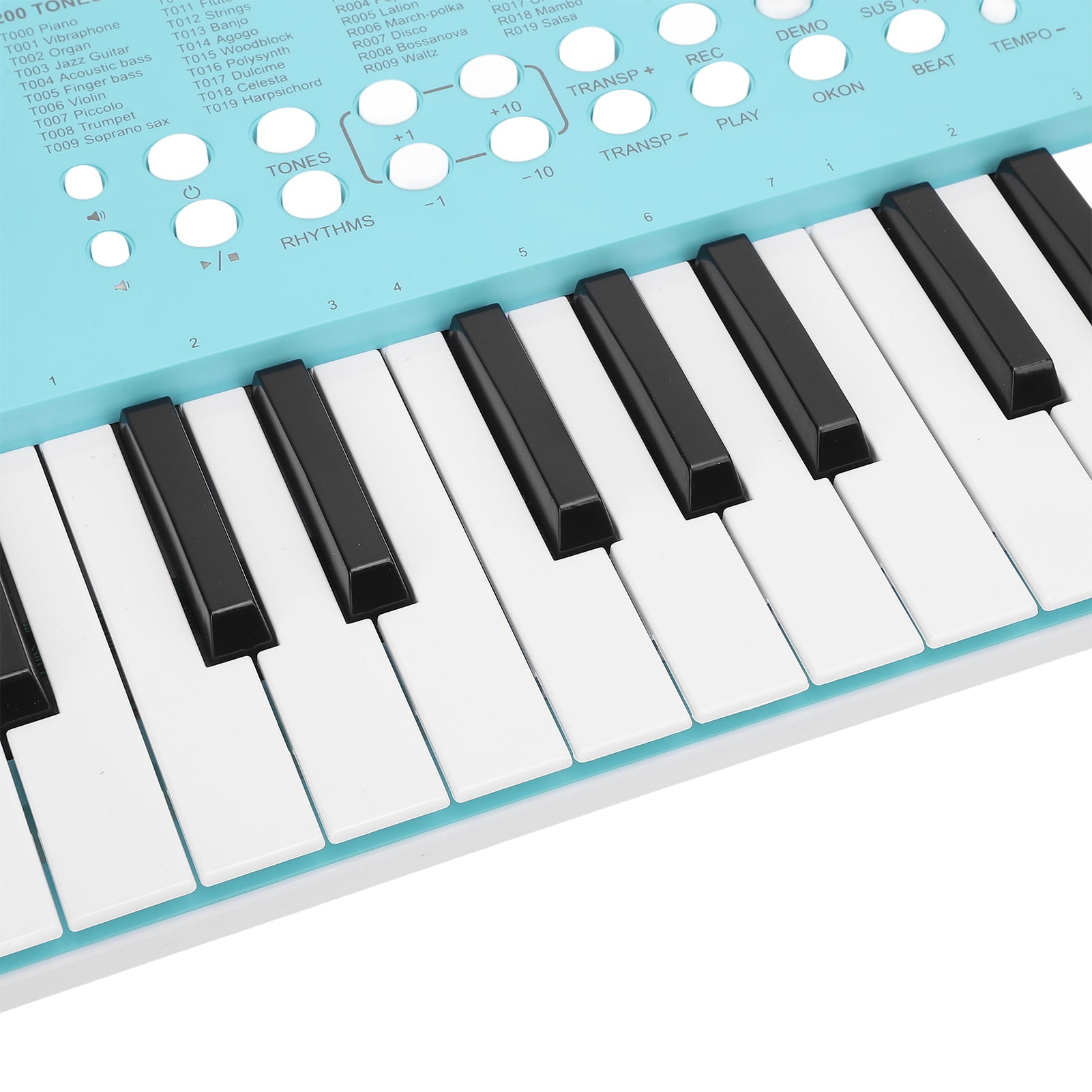 LAZIOEGR 37 Key Electronic Keyboard Digital Piano with Microphone, 200 Tones 200 Rhythms 35 Demos, Portable Musical Instrument Gift, Blue