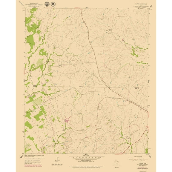 Topographical Map - Chapin Texas Quad - USGS 1979 - 23 x 28.19 - Vintage Wall Art