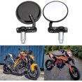 thumbnail image 1 of Round Motorcycle Handlebar End Mirrors 7/8" 22mm, Motorbike Mirror For Street Sport Bikes Cruiser-hy, 1 of 5