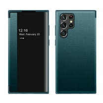 Decase Compatible with Samsung Galaxy S23 Ultra Case Clear View Window,Magnetic Slim Flip Case Drop Protection Shockproof Protective Cover for Samsung Galaxy S23 Ultra Flip Case Cover, Green