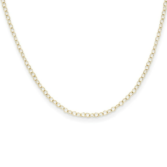 14K Yellow Gold necklace Cable Chain style 15 in 1 mm