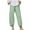 Mint Green, variant on Maean Cotton Linen Capri Pants for Women Summer Casual Elastic Waist Wide Led Loose Capris with Pockets