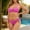 #NEW39 Hot Pink, variant on PFRNLF Bikini Sets for Women Two Piece Swimsuits Halter String Triangle Bathing Suit Sexy Tie Side Bottom Swimwear