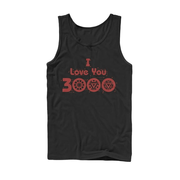 Men's Marvel Love You 3000 Iron Man Icons  Tank Top Black X Large