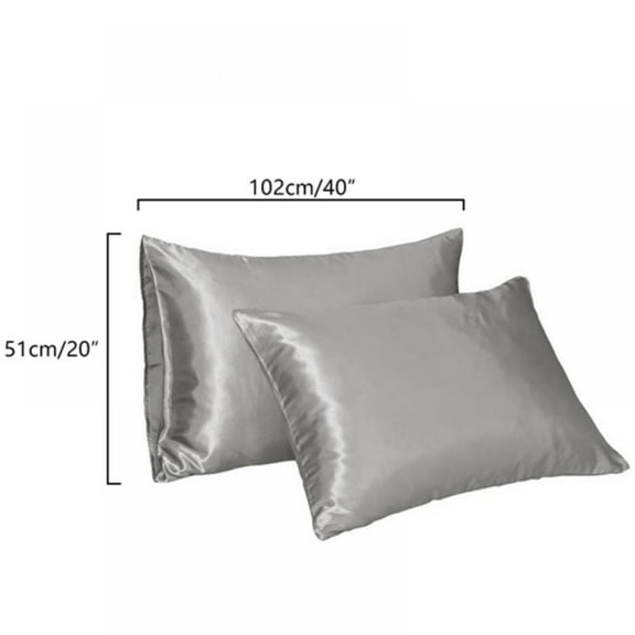 Set of 2 Satin Silk Pillowcase, Soft and Smooth Slip Cooling Satin Pillow Covers with Envelope Closure