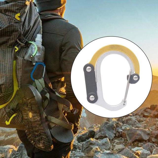 Clip de Mosquetón DYNWAVEMX para Cochecito y Mochila aleación de aluminio Dorado