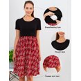 thumbnail image 3 of Women's Nursing Dress Summer Short Sleeve Patchwork Pregnancy Clothes with Pockets,Large, 3 of 7