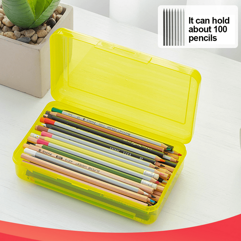 Utility Storage Box - Bright Color Multi Purpose Pencil Box for School  Supplies Durable Plastic Pencil Box