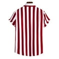 thumbnail image 3 of VSSSJ Men's Hawaiian Shirts Relaxed Fit Summer Striped Short Sleeve Shirts Button Down Lapel Cozy Vacation Beach Shirts Red M, 3 of 3