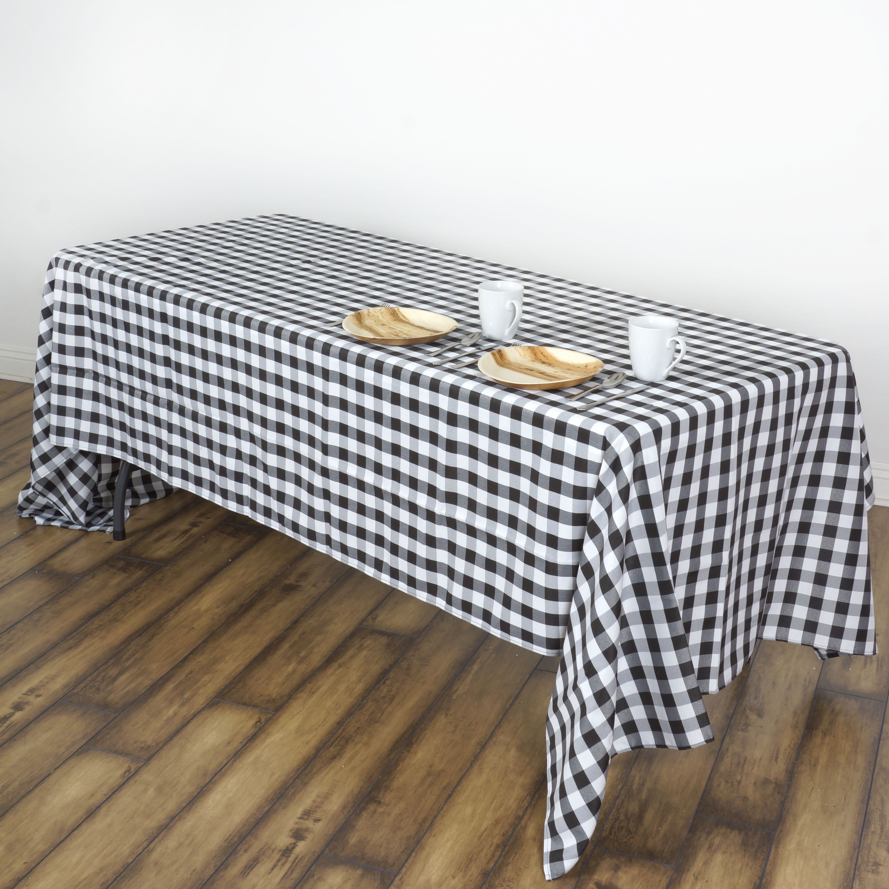 BalsaCircle 60" x 102" Gingham Checkered Polyester Tablecloth for