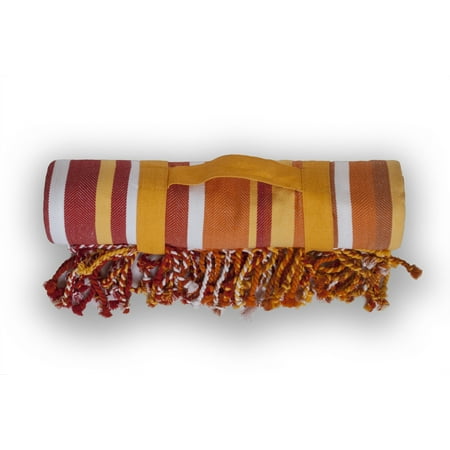 Heavy Fringed Beach Blanket 100% Cotton Sunset Beach