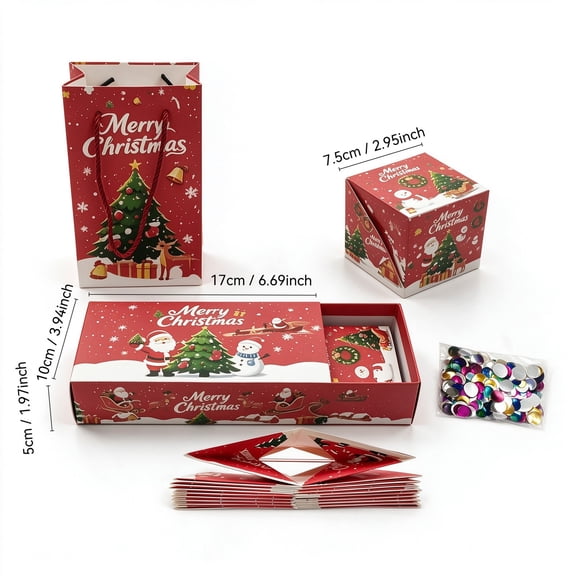 Christmas Surprise Bounce Box, 4 Pop-Up Boxes for Money & Cash Gifts, Folding Explosion Gift Box for Birthday & Holiday