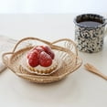 thumbnail image 4 of -Rattan Basket Petals  Shape Hand-Woven Bread Fruit Snack Storage Basket Tea Tray, 4 of 5