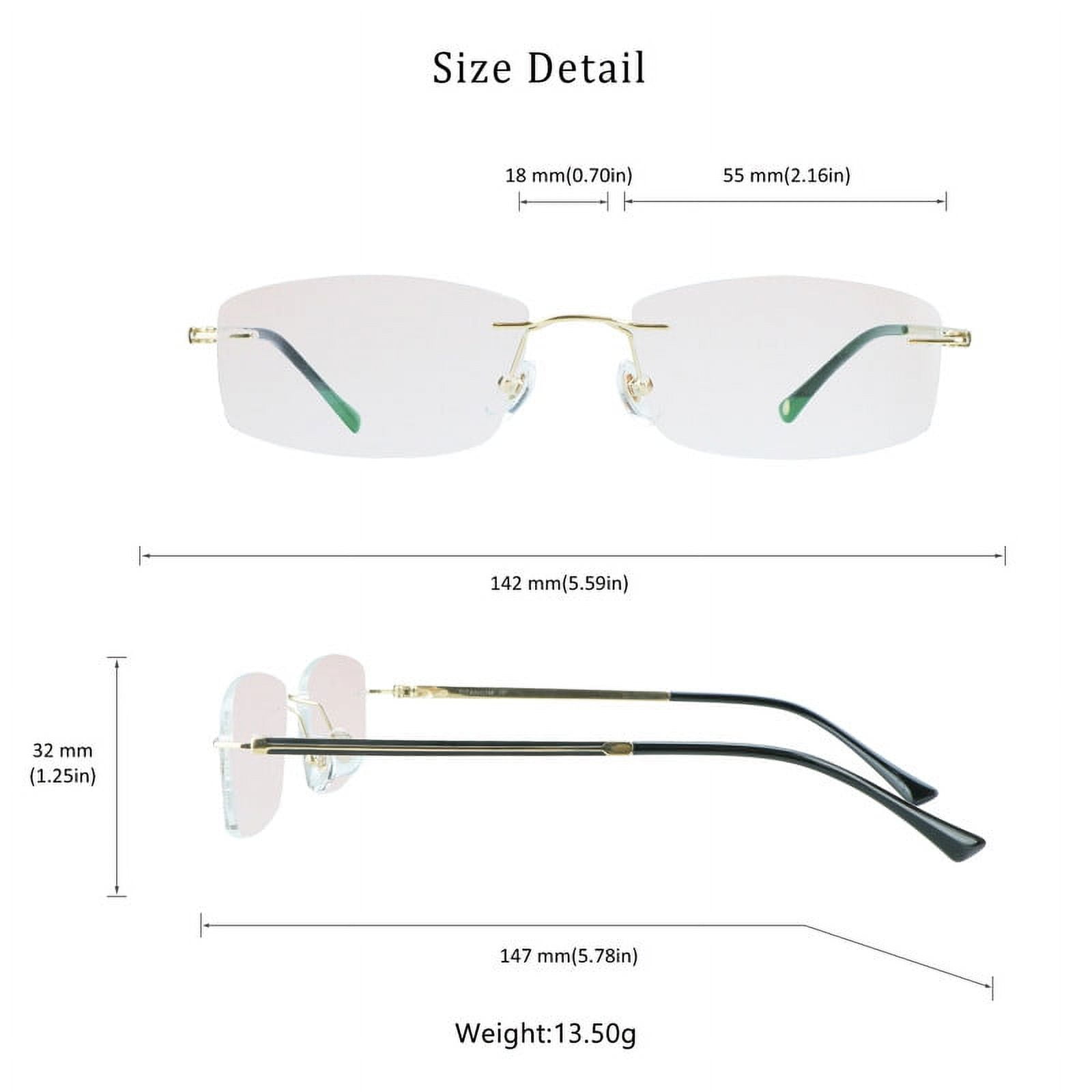 LifeArt Pure Titanium Frame Glasses/Blue Light Blocking Reading Glasses, Reduce Eyestrain, Stylish for Men and Women(Gold,+2.00 Magnification)