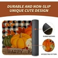 thumbnail image 6 of Fall Pumpkin Kitchen Rugs Set of 2,Buffalo Plaid Holiday Kitchen Mats for Floor,Autumn Seasonal Non-Slip Washable Sink Mats Home Decor Doormat+Runner Rug, 6 of 6
