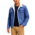 thumbnail image 2 of Jackets For Men Winter Sherpa Lined Denim Jacket Button Down With Pockets Workwear Coat Vintage Trendy Weekend Outdoor Outfits, 2 of 6