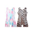 thumbnail image 1 of Maillot de gimnasia EQSJIU Tiedye Leopard Sparkle con pantalones cortos de 3-4 t, 1 of 5