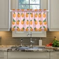 thumbnail image 2 of Yayeee Kitchen Curtains Tier Pair Light Filtering 27"x24" Rod Pocket Short Cafe Window Panel, Cute Oranges, 2 of 7