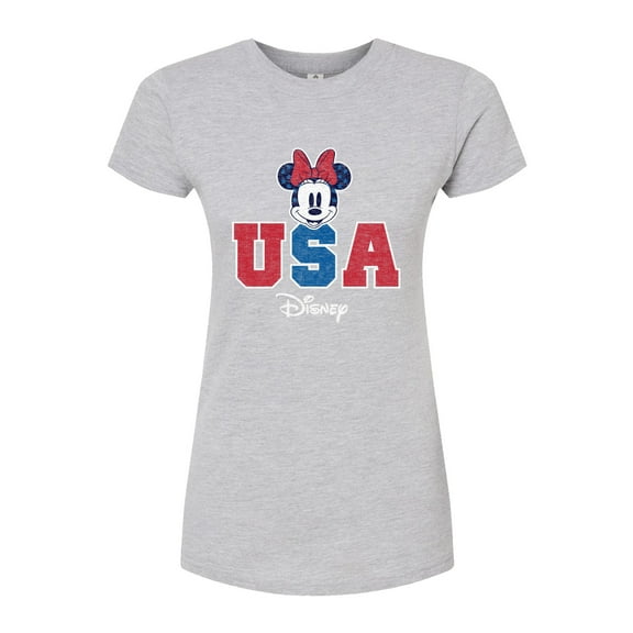 Disney - Minnie USA - Juniors Fitted Graphic T-Shirt