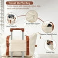 thumbnail image 6 of 20 Inch Carry On Luggage Set 3 Pieces with Spinner Wheels, Lightweight Hardshell ABS Suitcase with Extra Bags for Weedend, Business Travel, White Brown, 6 of 9