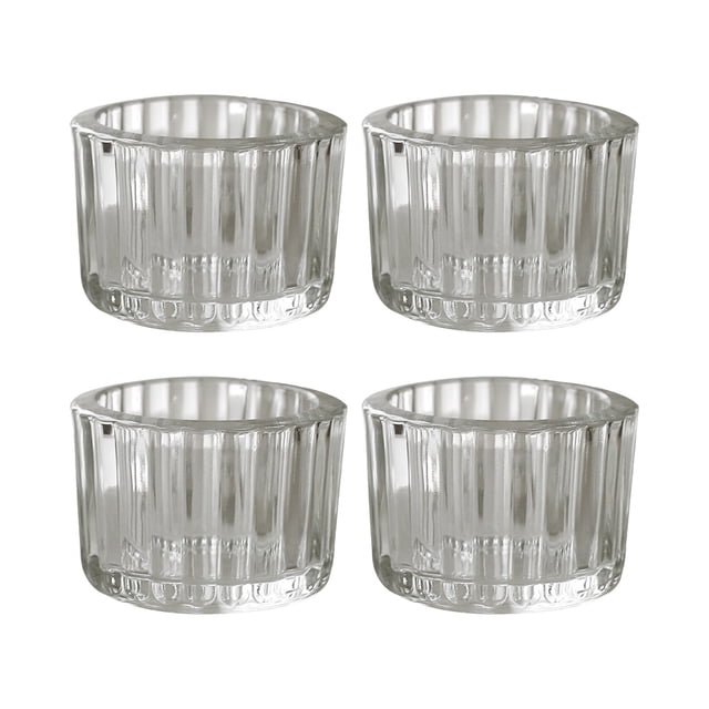 Tea Light Glass Cup Thickened Heat Resistant Shadow Effect Multi Use Candle Holder for Dinner Decor