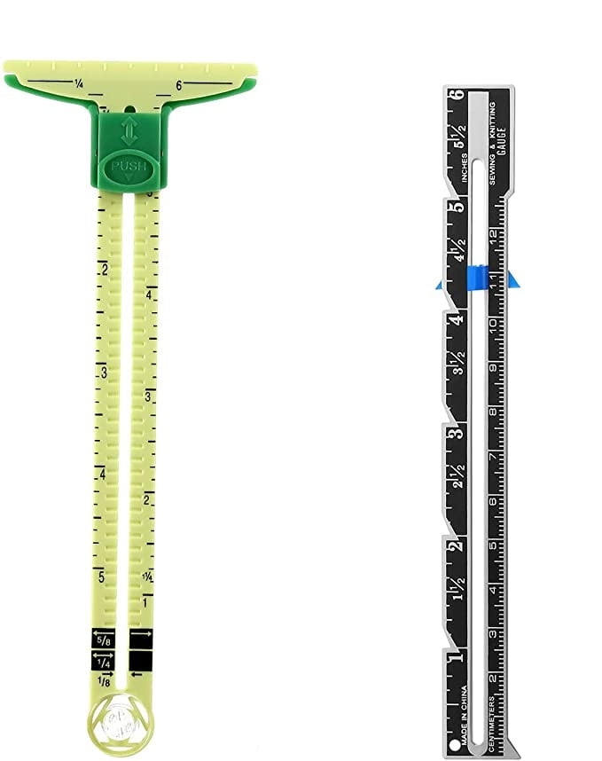 2 Pcs Sewing Gauge Sewing Measuring Tool, 5in1 Sliding Gauge