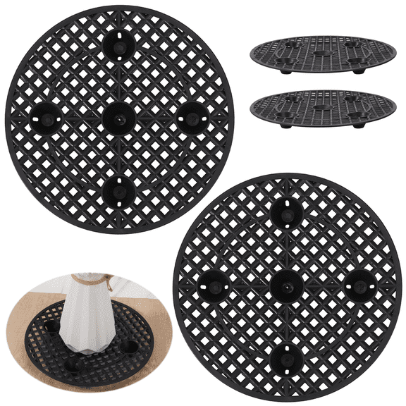 2 Pieces Round Plastic Plant Pot Elevator Plant Stands Flower Pot Stands for Indoor Outdoor, 11.6 inch