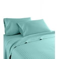 thumbnail image 2 of London Collection 600 Thread Count Wrinkle Resistant Woven Stripe 100% Egyptian Cotton 4 Piece Sheet Set (Full, Aqua), 2 of 5