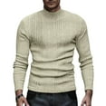 thumbnail image 2 of GrmtClth Sweaters for Men Slim Fit Mock Turtleneck Pullover Tops Knitted Thermal Sweater 2025 Fall Basic Long Sleeve Sweaters Khaki XXL, 2 of 8