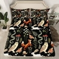 thumbnail image 2 of Manfei Boho Jungle Animal Bed Sheets for Child, Squirrel Fox Butterfly King Sheets, Rustic Farmhouse Sheet Set, Breathable Home Decor, 4pcs, 2 of 7