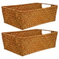 thumbnail image 1 of GOOHOCHY 2 cestas de mimbre para organizar refrigerios, cestas de almacenamiento tejidas a mano, cestas para pan, 1 of 7
