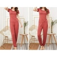 thumbnail image 5 of Seductiva Women's Sleepwear Women's Petite Pajama Set Petite Length Tunic Top Wide Leg Pants Two Piece Soft Sleepwear 2PC, 5 of 5
