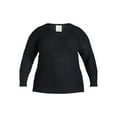 thumbnail image 4 of What's Next Women's Plus Waffle Knit V Neck Sweater, Lightweight, Sizes 1X-4X, 4 of 4