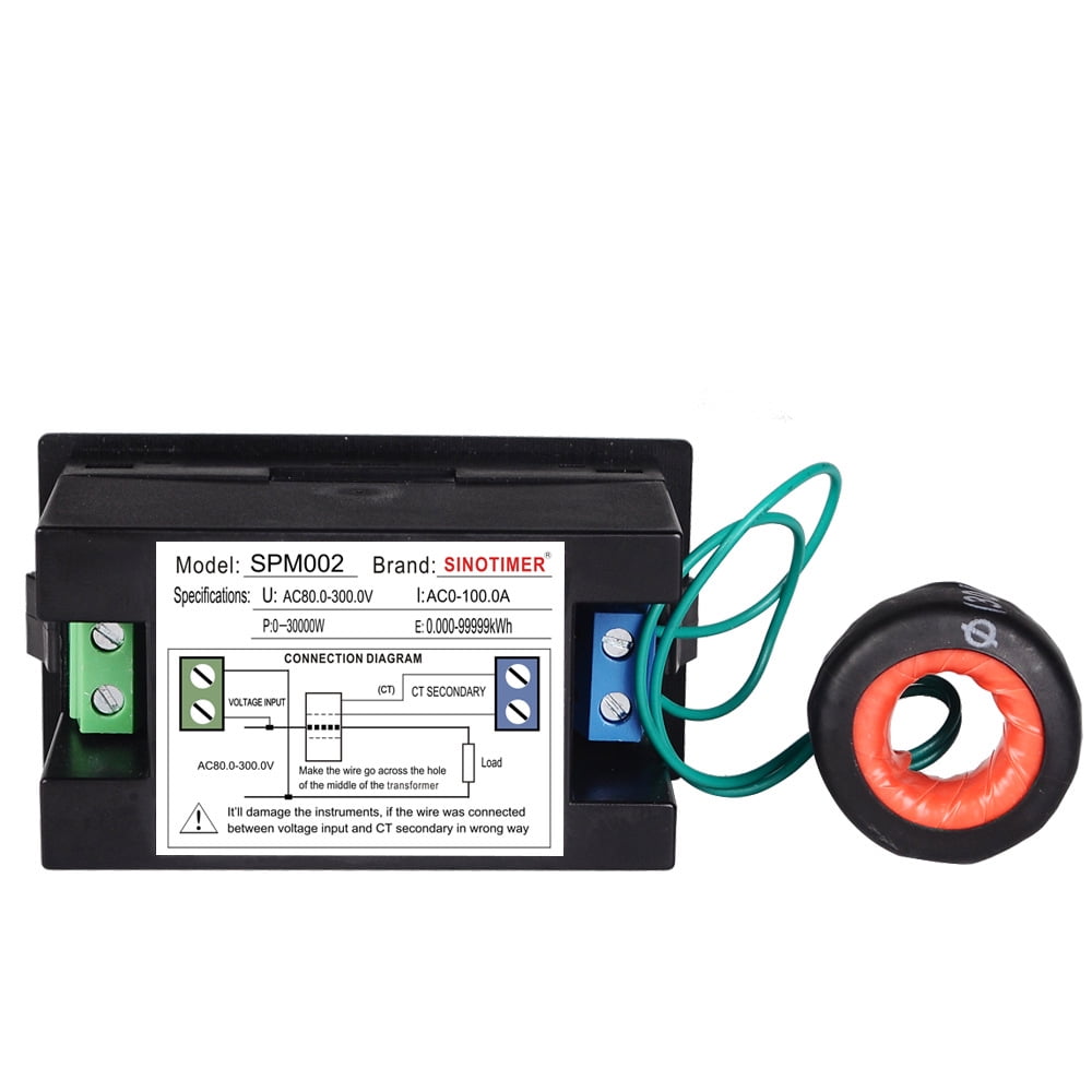 Spm002 Power Monitor Ac80-300V Lcd Ac Digital Display Voltmeter Ammeter Power Meter Frequency Meter Factor Meter Power Monitor
