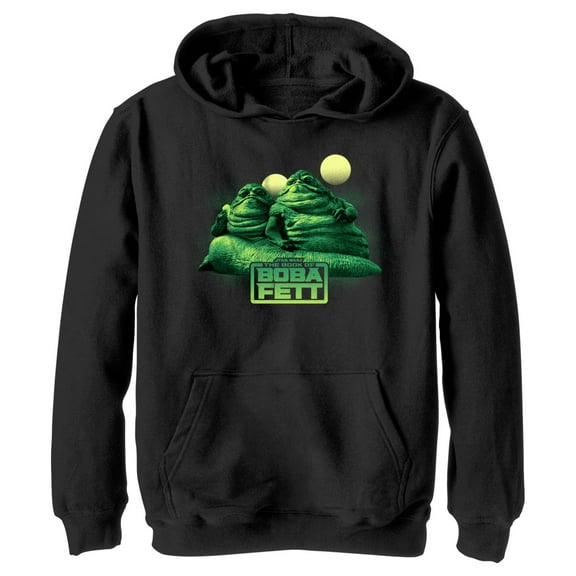 Boy's Star Wars: The Book of Boba Fett The Hutt Twins Pull Over Hoodie Black Large