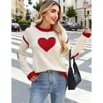 thumbnail image 5 of Sweaters for Women Heart Print Valentines Day Crewneck Color Block Knitted Pullover Sweaters Warm Long Sleeve Jumper Tops Alsol Lamesa, 5 of 6