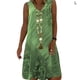 thumbnail image 1 of Vestido De Mujer Con Cuello En V Vestido De Chaleco Sin Mangas Con Estampado De Tela De Verano, Verde, L Eigraketly AP002185-11, 1 of 4