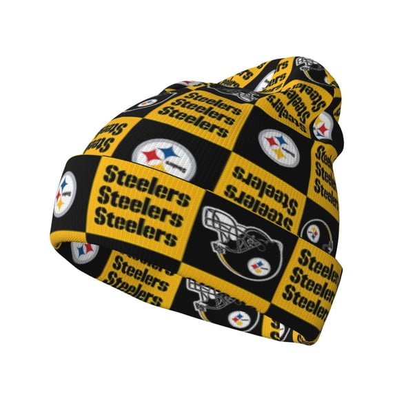 Pittsburgh S Football Team Print Cuff Beanie Knitted Hat Soft Stretch Winter City Classic Hat for Men Women Game Fans Gifts