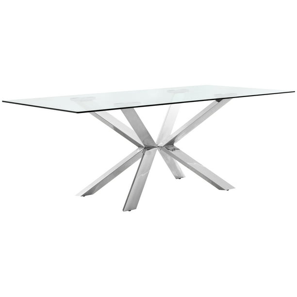 Meridian Furniture Inc Juno Chrome Dining Table Com Juno Chrome Dining Table, Juno Extendable Dining Table