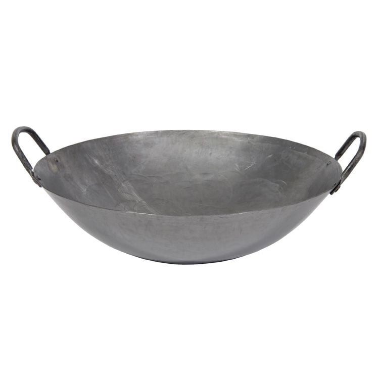 Details about   Wok 18 Inch Reflective Built In Handle Induction Round Classic Stainless Steel 