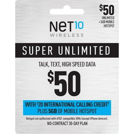 Net10 $50 Unlimited Airtime Card