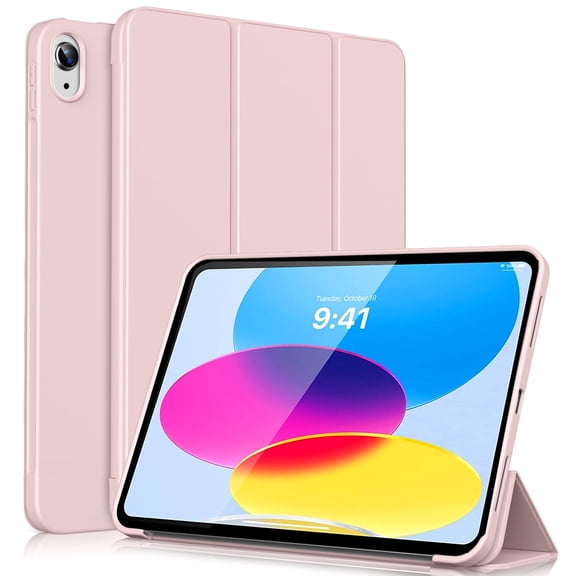 Aoub Case for iPad a16 11th Generation 11 inch 2025 / iPad 10th Generation 10.9 inch 2022, Auto Wake/Sleep, Tri-fold Stand Smart Case Soft TPU Back Case, Pink