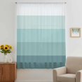 thumbnail image 3 of Teal Ombre Sheer Curtains 63 Inches Long, Modern Abstract Art Farmhouse Striped Light Filering Curtains, Breathable Simi Curtain Privacy Drapes for Living Room Bedroom Lightweight Window Treatment, 3 of 9