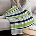 thumbnail image 3 of Green Gray Striped Blanket Soft Cozy Warm Throw Blanket for Couch, Plush Fuzzy Flannel Fleece Blankets for Sofa, Farmhouse Stripes Modern Abstract Art Bed Blankets Lightweight Gifts for Men, 50"x80", 3 of 9