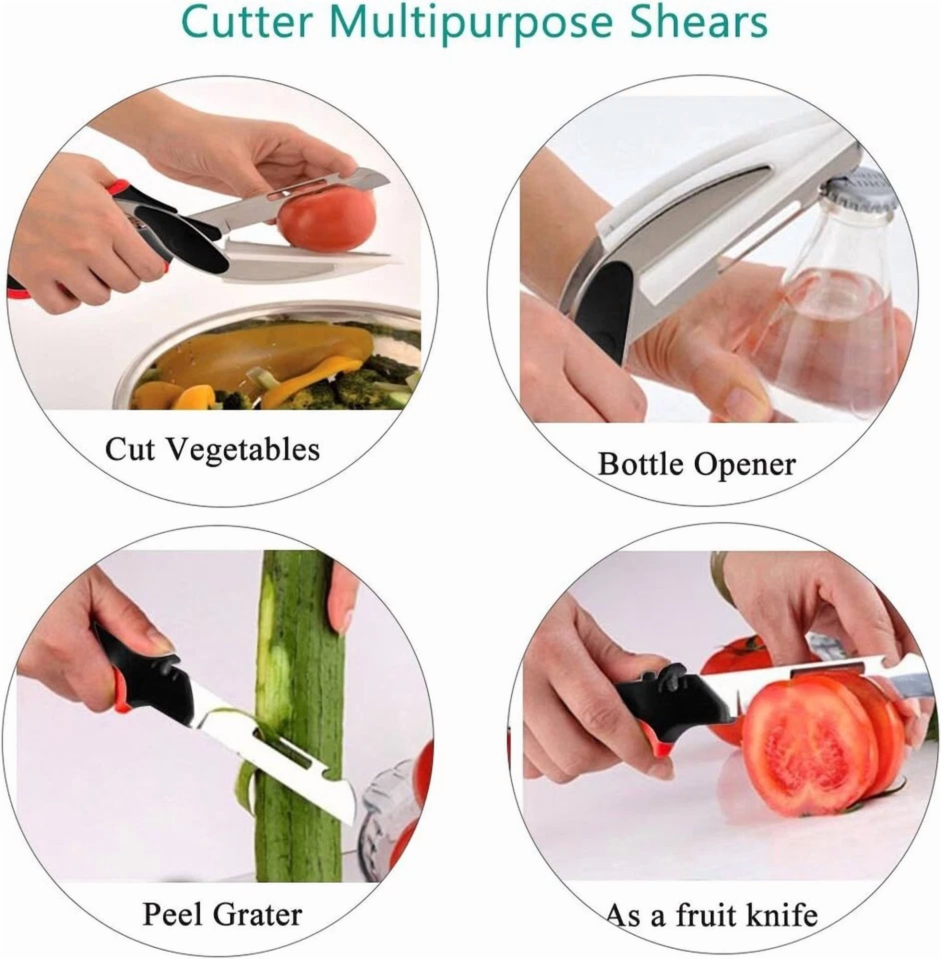 CIRCLE- Multipurpose Kitchen Scissors With Built-In Cutting Board And Safety Latch