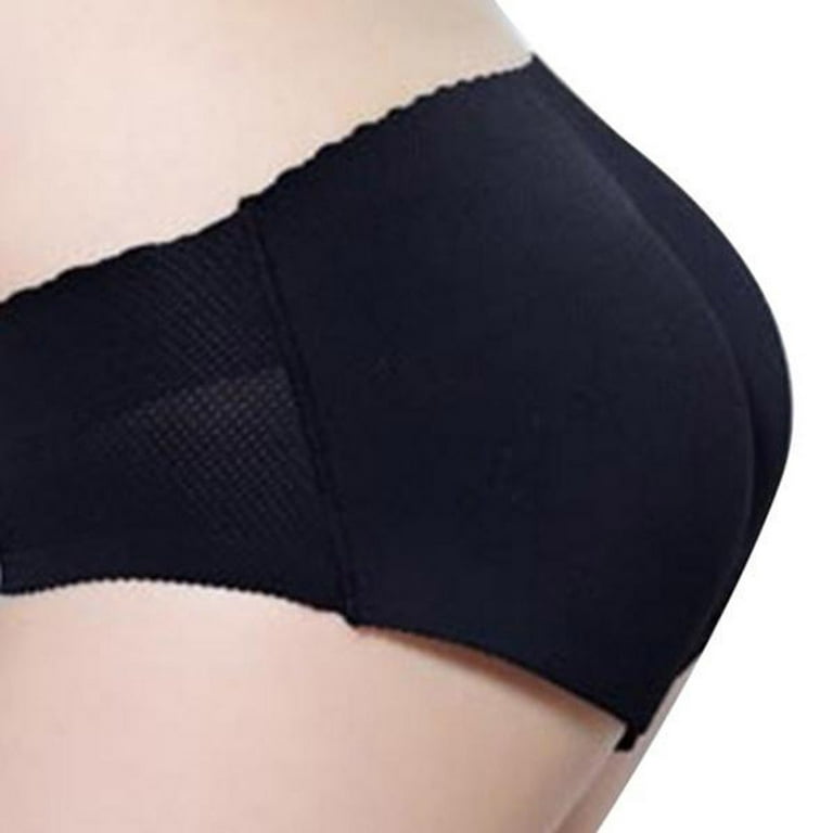 Woman Butt Hip Enhancer Panty Fake Ass Underwear Push Up Padded Panties  Size L (black)