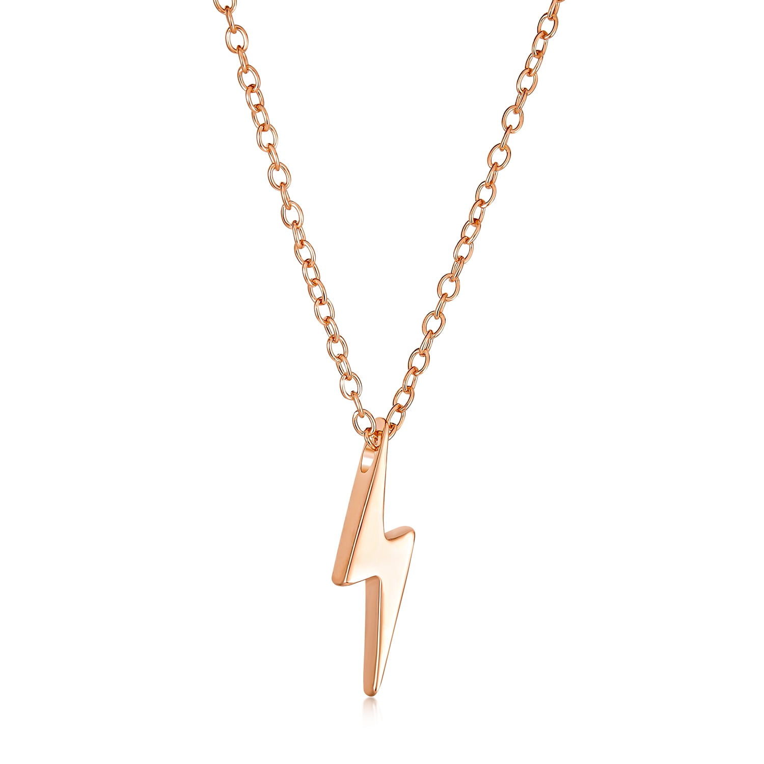 Rose gold deals lightning bolt necklace
