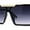 Black / Smoke, variant on Mens Luxury Mod Rimless Block Lens Shield Oversize Sunglasses Black Smoke