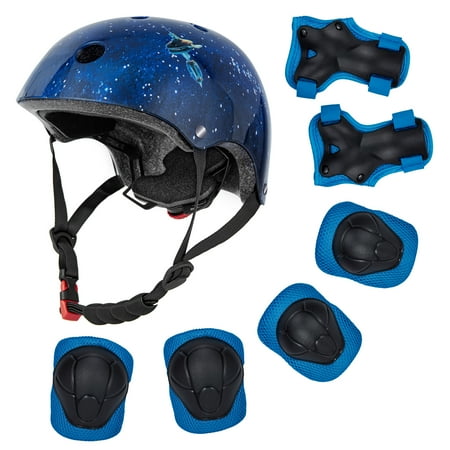 DODOING Kids Protective Gear Set 7 in 1 for 3-14 Years Kids Youth Adjustable Sports Protective Gear Set, Cycling Skating Safety Pad Safeguard