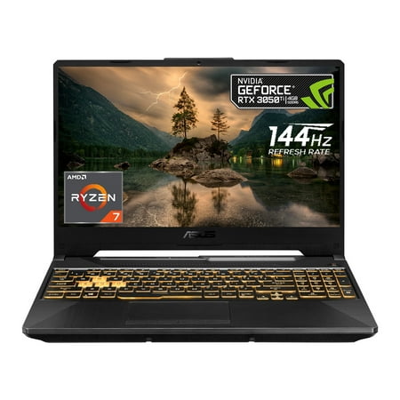 ASUS TUF A15 Gaming Laptop PC, 15.6" FHD 144Hz Screen, AMD Ryzen 7 4800H, GeForce RTX 3050 Ti, 16GB RAM, 512GB SSD, Webcam, Wi-Fi 6, Windows 11 Home
